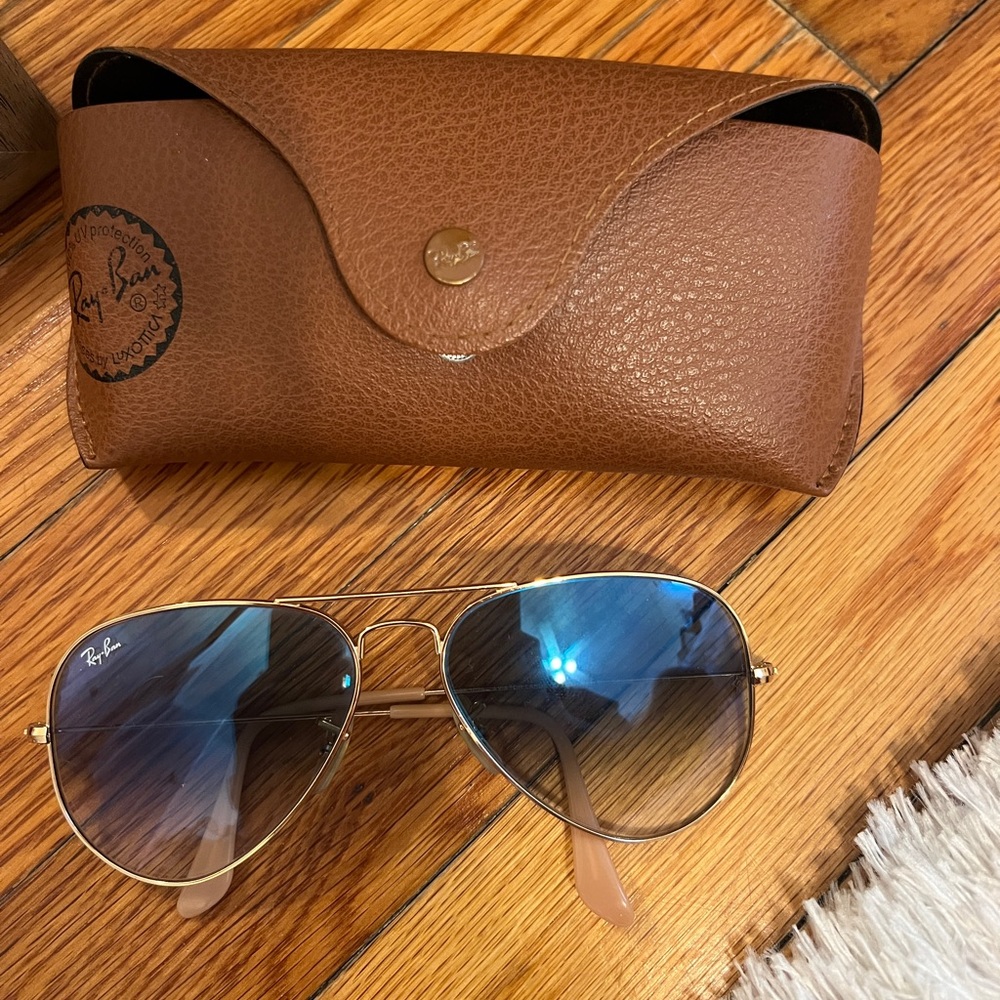 Rayban gradient blue and gold sunglasses